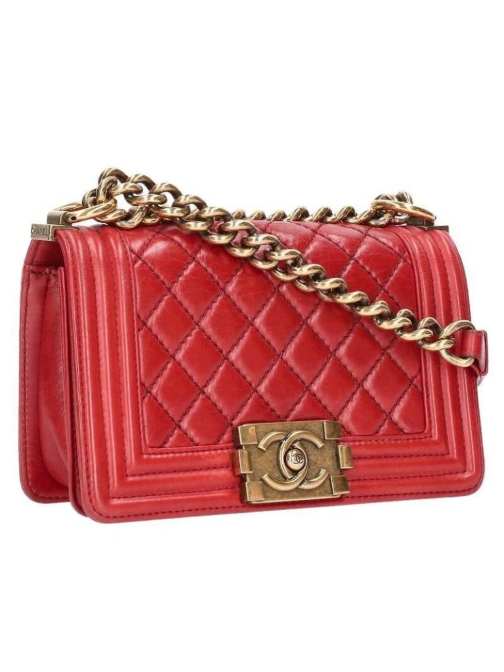Chanel Boy 20 Lambskin Chain Shoulder Bag Women